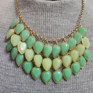Elegant Green Teardrop Necklace Fun Unique Statement Necklace